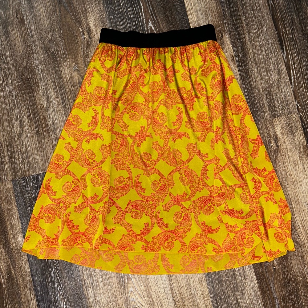 LuLaRoe Vibrant Yellow and Orange A-Line Skirt